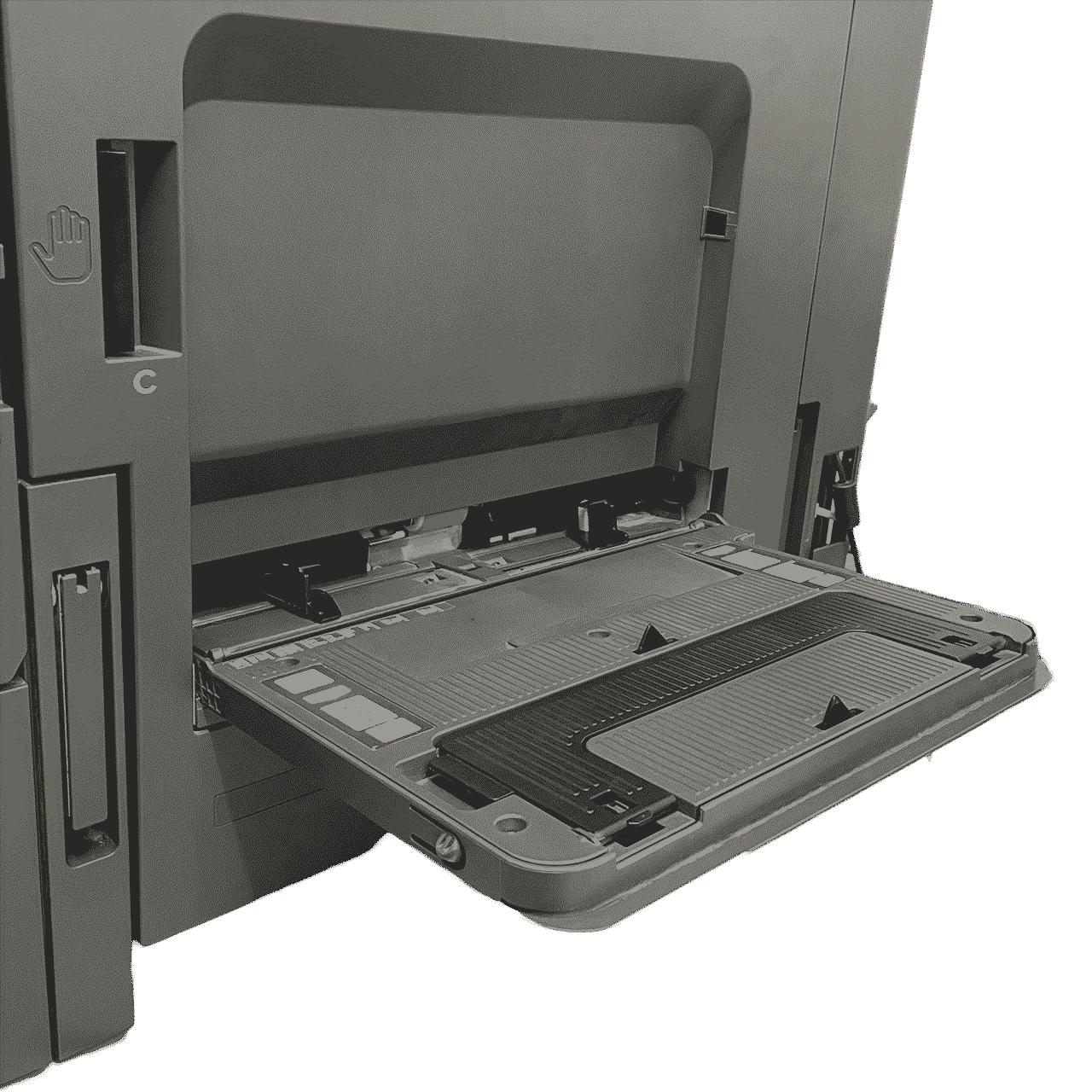 Die Öffnung der Universalzufuhr an der rechten Seite des Druckers